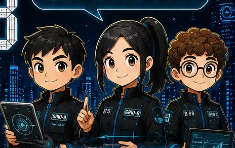 GRID-8 城市技術調查組的三位見習調查員